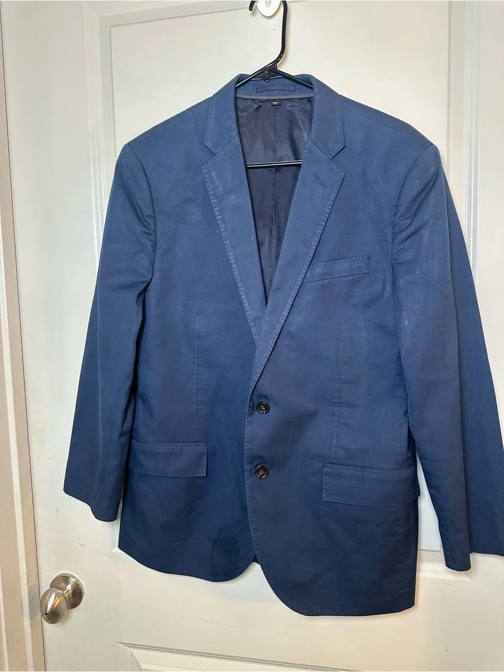 J Crew Ludlow Cotton Blue Mens 2 Button Blazer Sport Coat Jacket 40 S